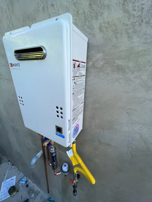Tankless water heater installation for Paxon homes